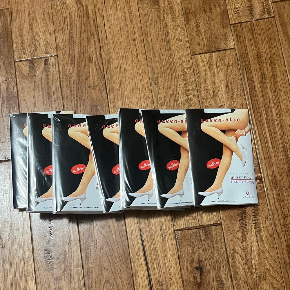 VINTAGE VIVIEN 90’s Queen Size Pantyhose Set of 12 women’s panty hose white